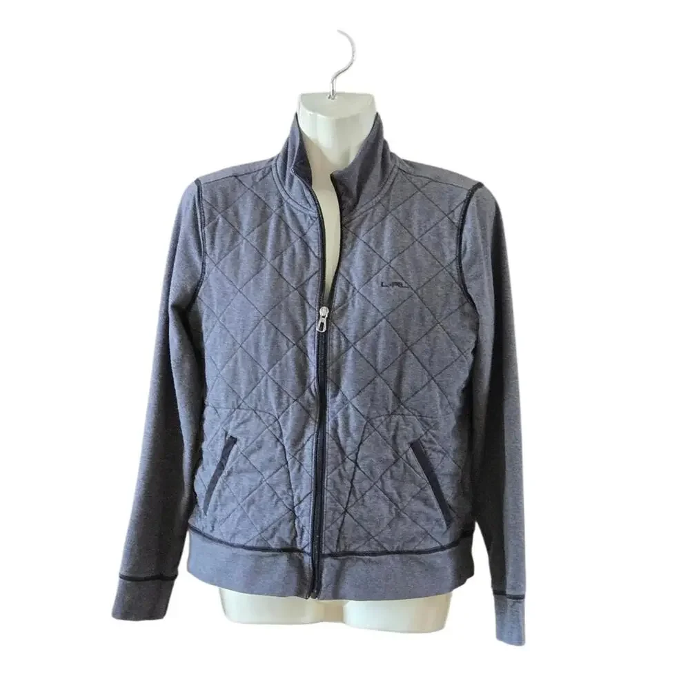 Lauren-RL Women's Quilted Jacket Gray Full Zip Outerwear - Picture 7 of 8